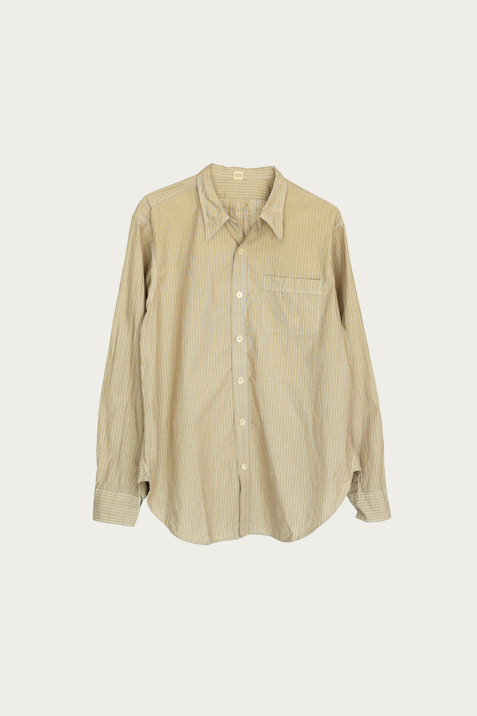 Taiga Takahashi - Lot.106 Narrow Collar Shirt - Beige Stripe - Canoe Club