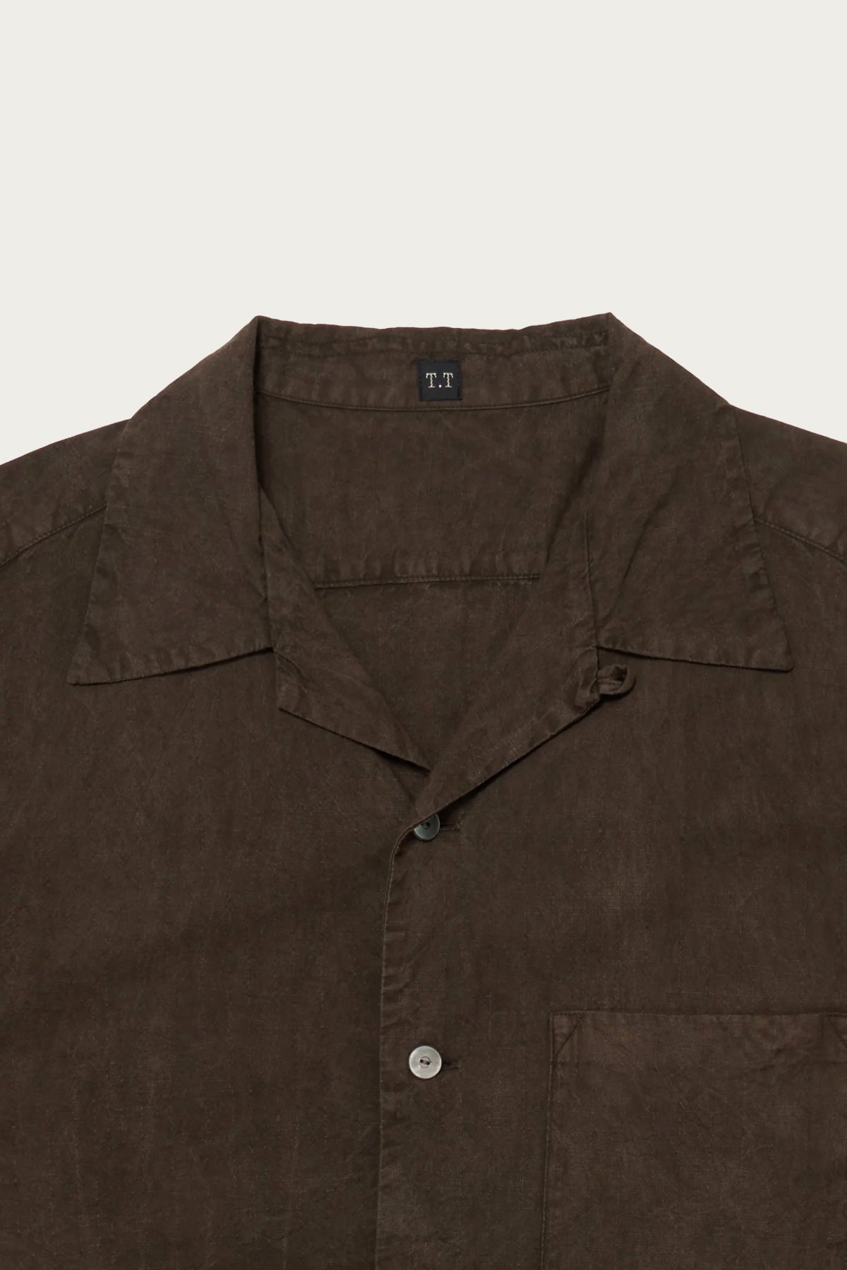 Taiga Takahashi - Lot. 113 Open Collar Shirt - Mud Dyed Brown - Canoe Club