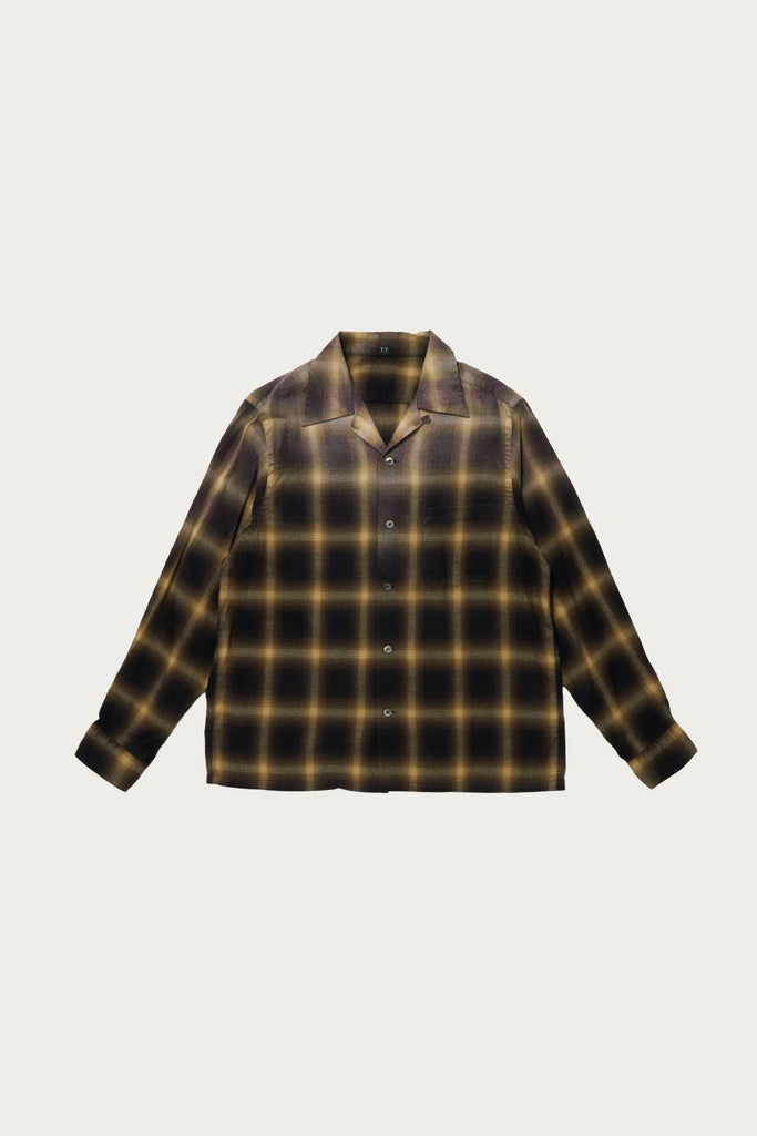 Taiga Takahashi - Lot. 101 Open Collar Shirt - Bleached Beige Plaid - Canoe Club