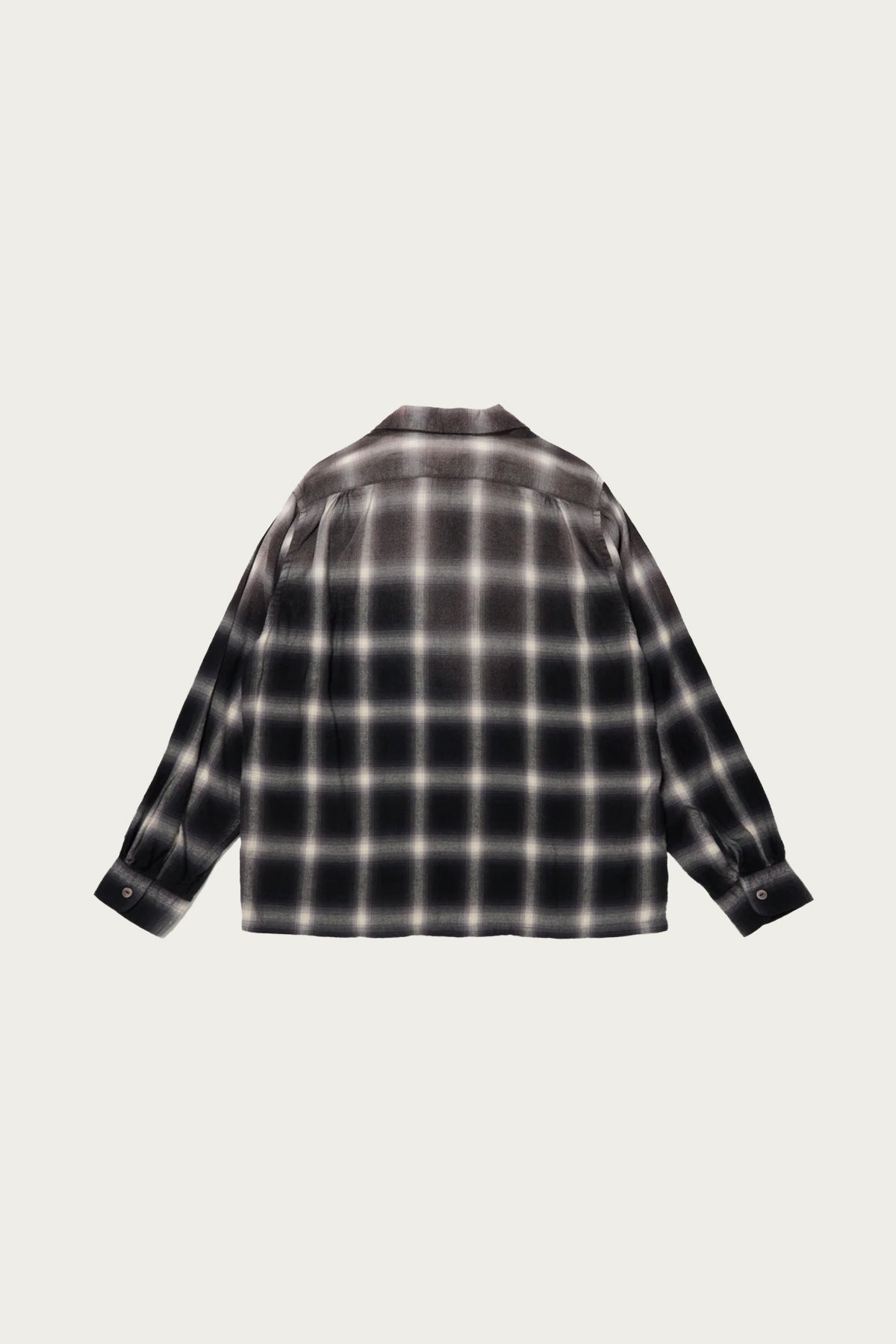 Taiga Takahashi - Lot. 101 Open Collar Shirt - Bleached Gray Plaid - Canoe Club