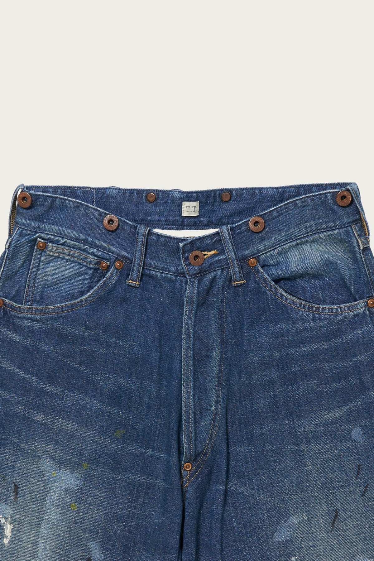Taiga Takahashi - Lot. 704 Denim Trousers C.1920's - Damaged Indigo Paint - Canoe Club