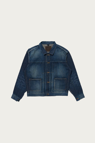 Taiga Takahashi Lot. 714 Denim Jacket Side Panel | Damaged Indigo