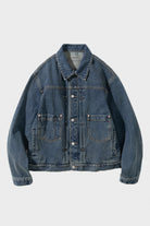 Uniform Bridge - Type II Pin Tuck Trucker Denim Jacket - Indigo Washed - Canoe Club
