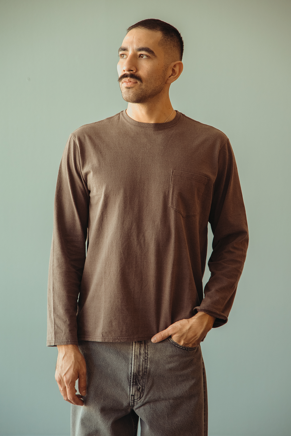 URU - Crew Neck L/S Tee B - F.Brown - Canoe Club