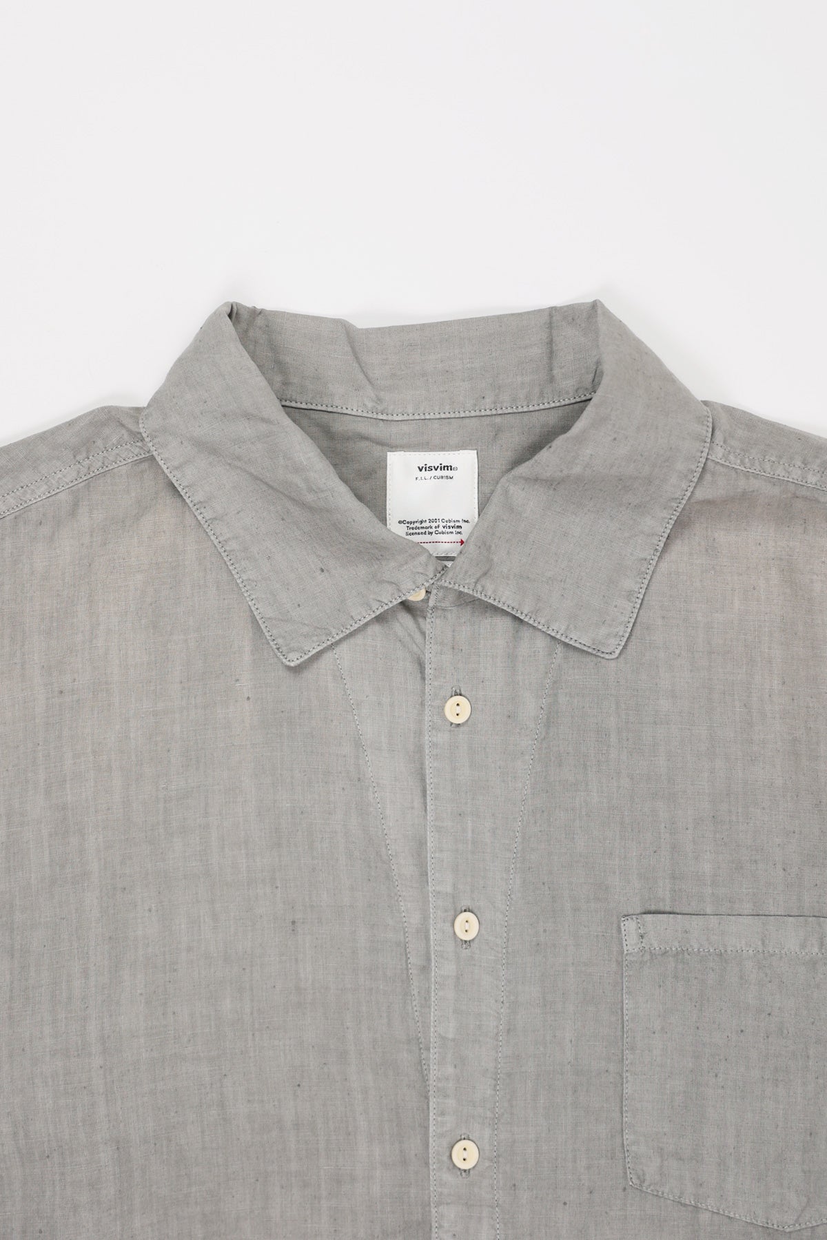 Visvim - Palmer Shirt Damaged (Linen) - Grey - Canoe Club