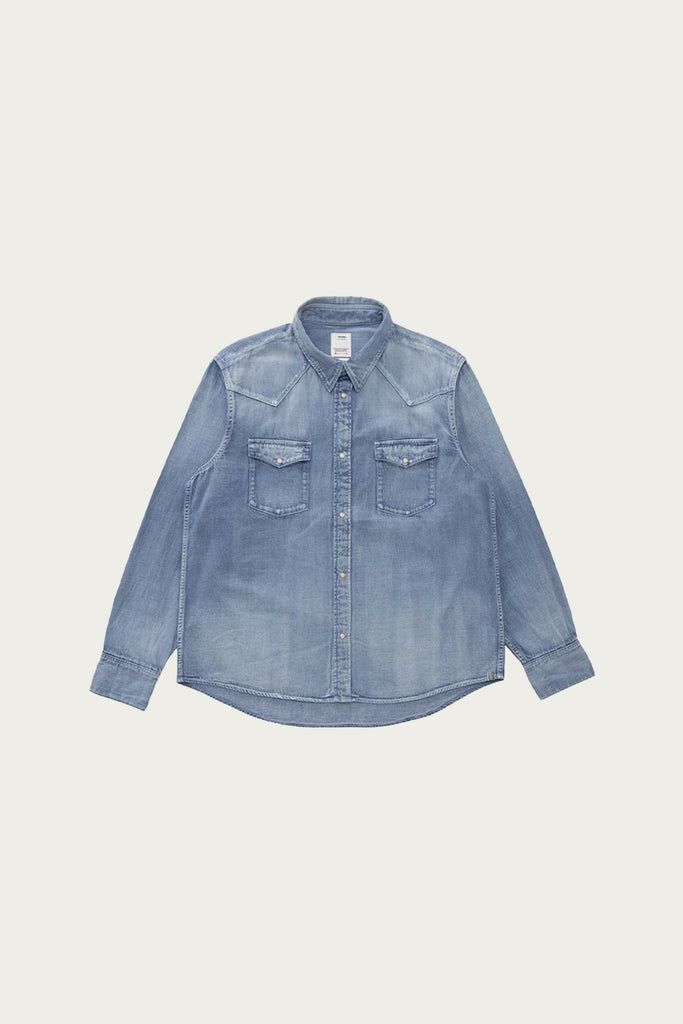 Visvim - Social Sculpture Shirt DMGD - Lt. Indigo - Canoe Club