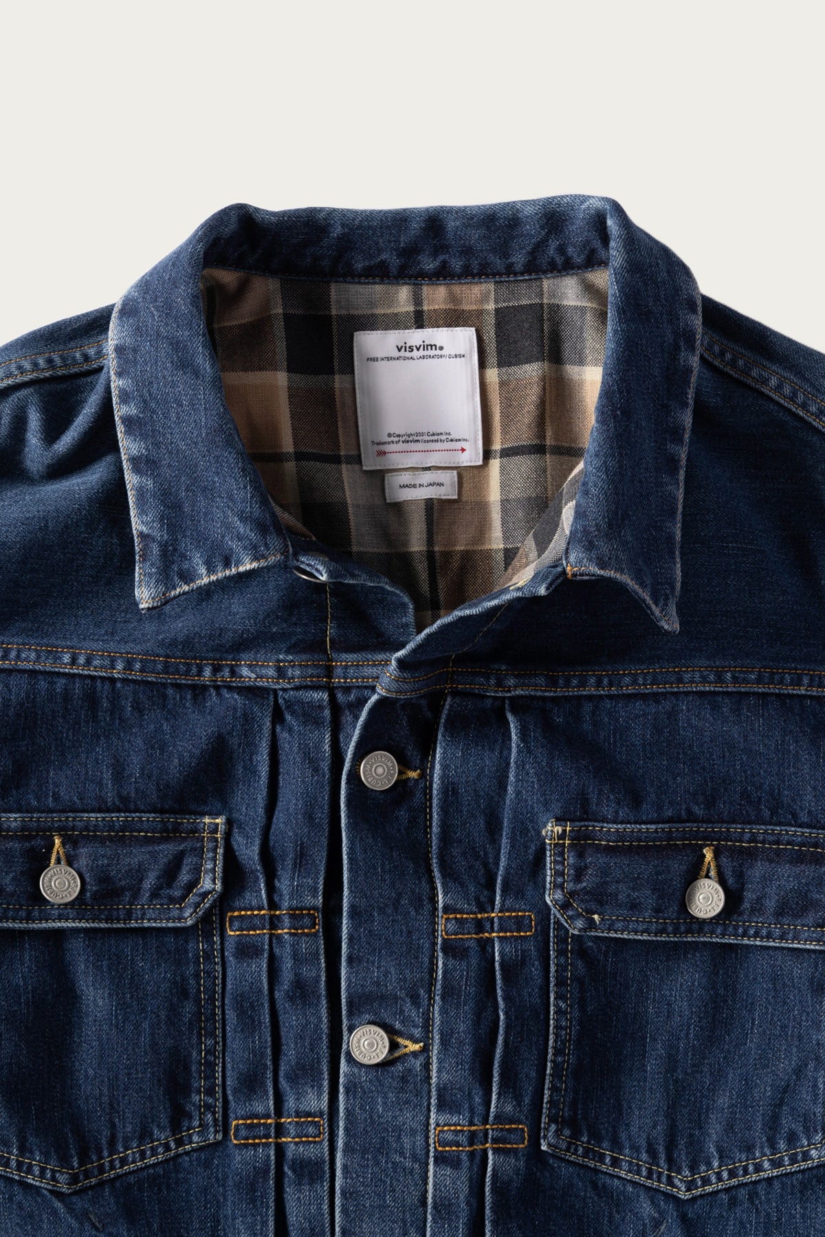 Visvim - SS 101X JKT DMGD (CHECK) - Beige - Canoe Club