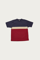 Warehouse & Co. - 4112 Panel Border T-Shirt - Navy/Bordeaux - Canoe Club