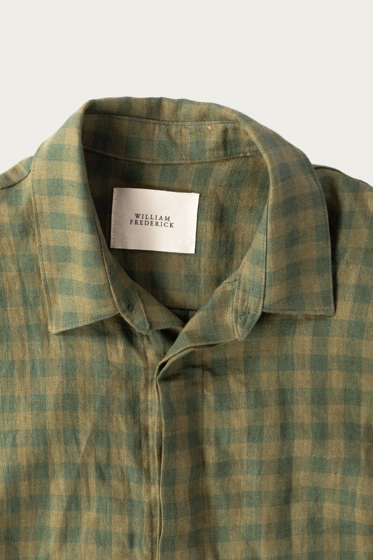 William Frederick - Cafe Shirt - Grass Plaid Irish Linen - Canoe Club