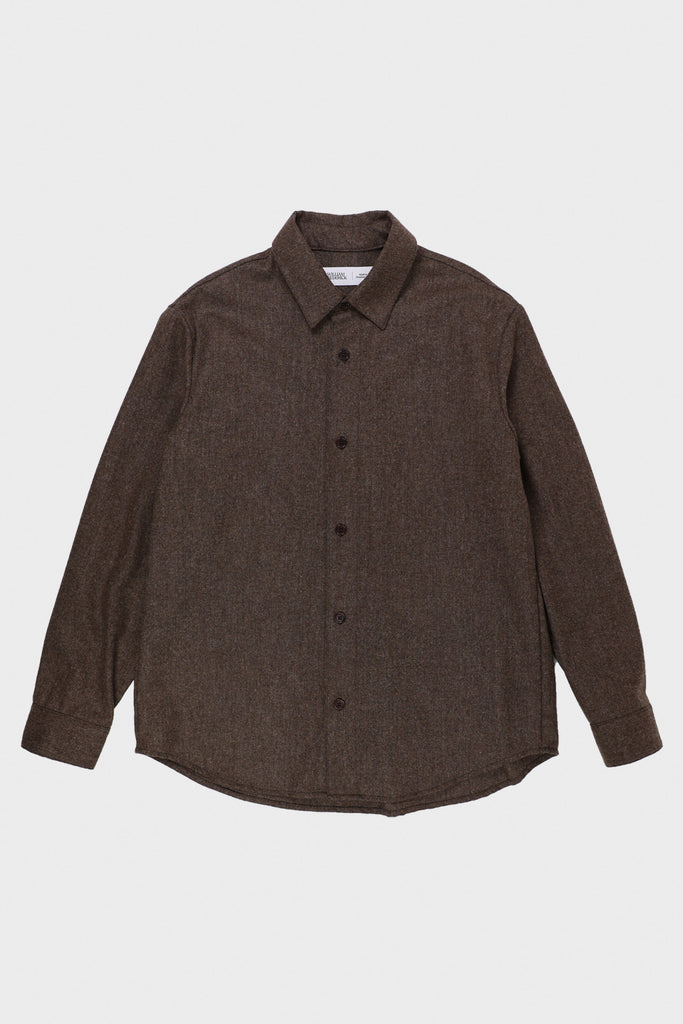 William Frederick - Office Shirt - Italian Brown Wool Flannel - Canoe Club
