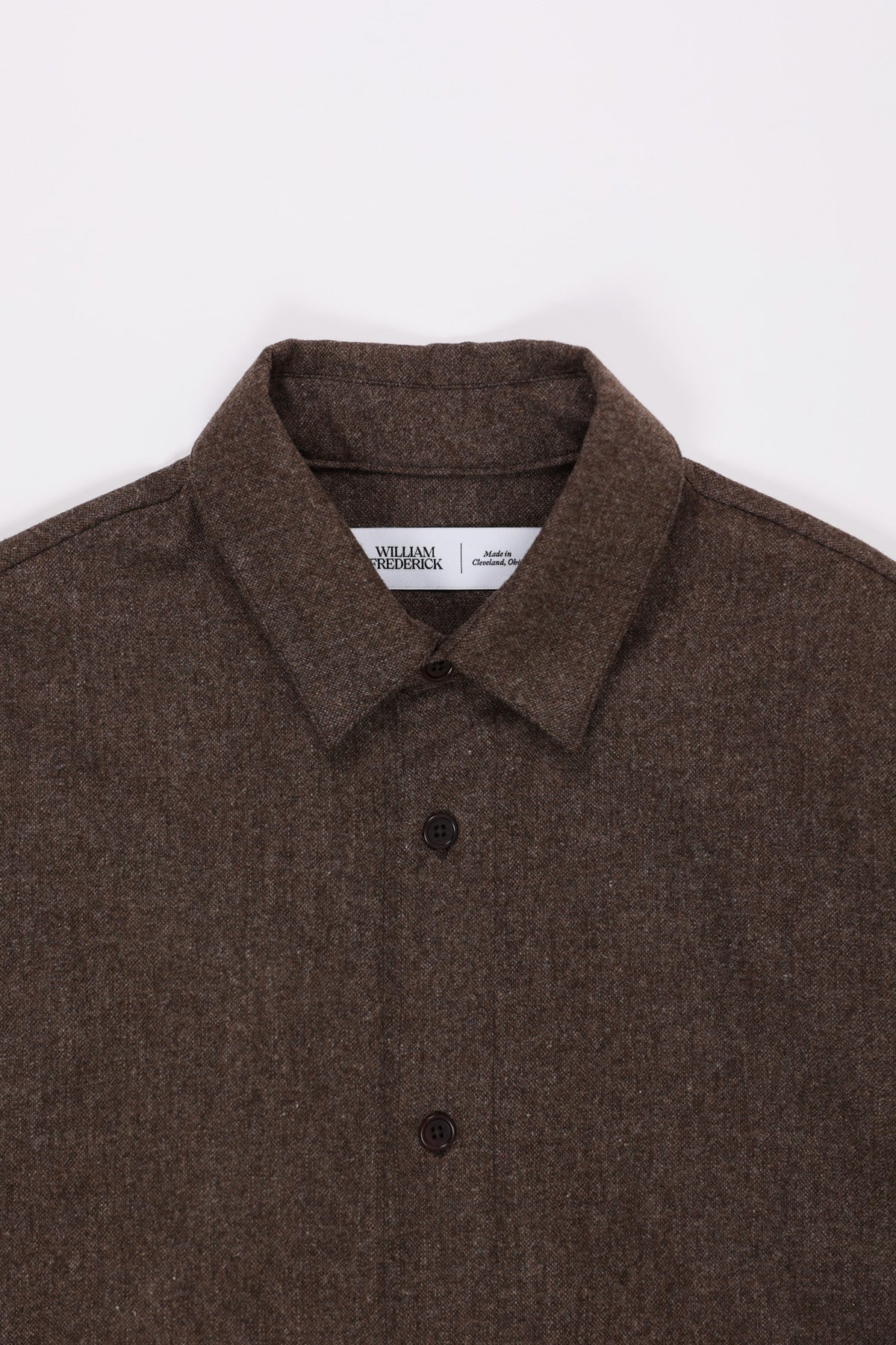 William Frederick - Office Shirt - Italian Brown Wool Flannel - Canoe Club