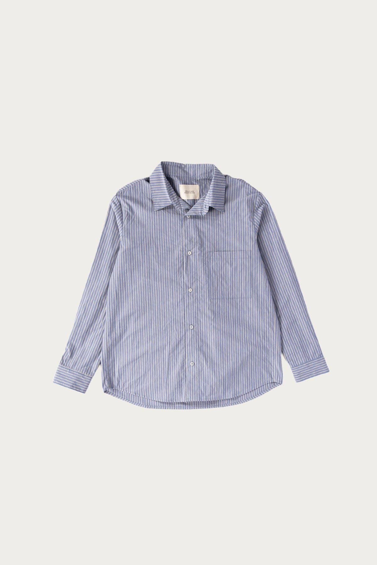 William Frederick - Office Shirt - Washed Blue Stripe Cotton Typewriter Cloth - Canoe Club