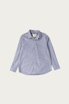 William Frederick - Office Shirt - Washed Blue Stripe Cotton Typewriter Cloth - Canoe Club