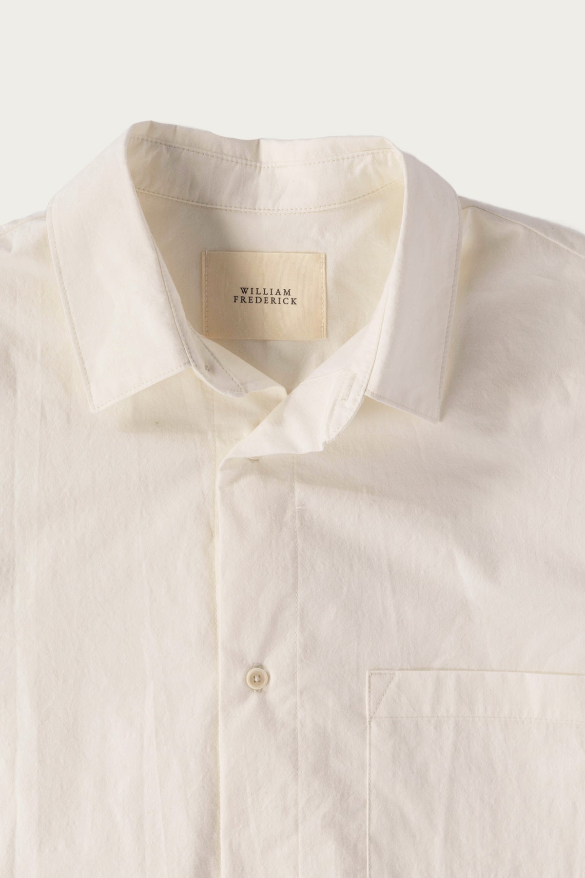 William Frederick - Office Shirt - White Cotton Wool Typewriter Cloth - Canoe Club