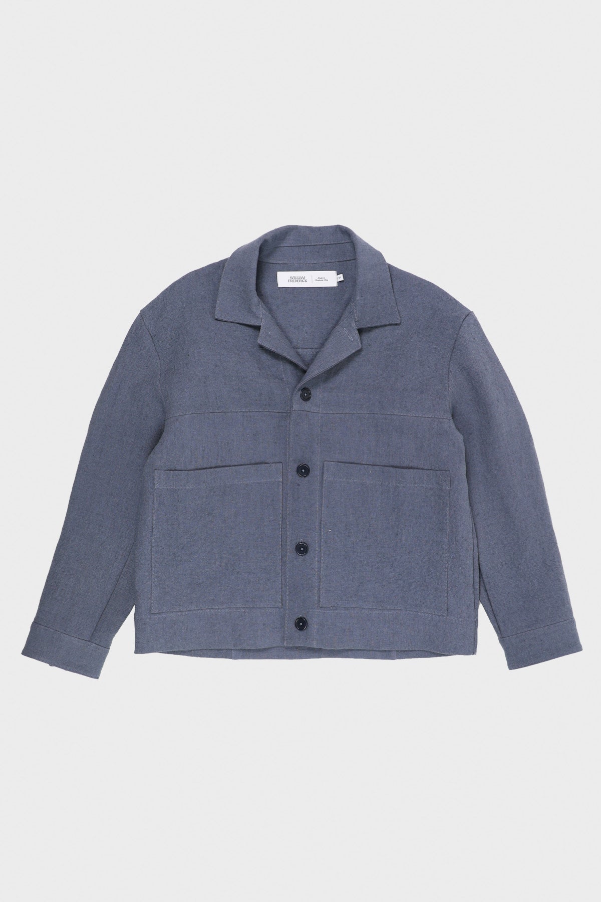 William Frederick - Cafe Jacket - Dusty Blue Butcher Linen - Canoe Club