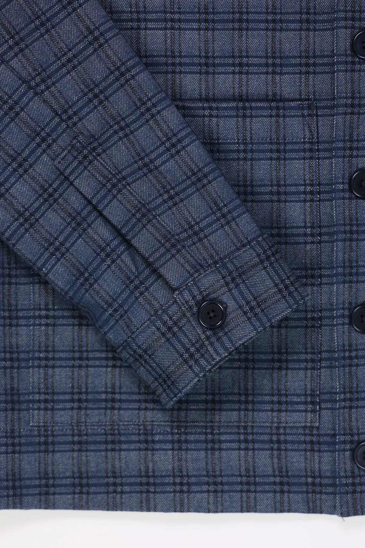 William Frederick - Cafe Jacket - Reactive-Dyed Plaid Herringbone Denim - Canoe Club