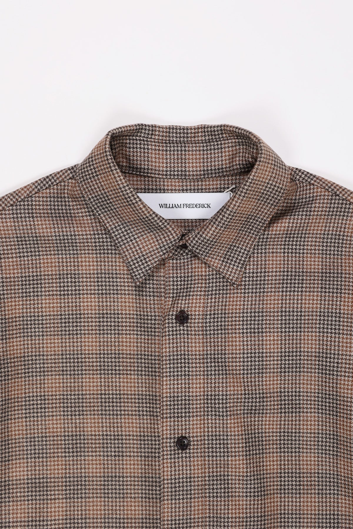 William Frederick - House Shirt - Tan and Brown Houndstooth Plaid - Canoe Club