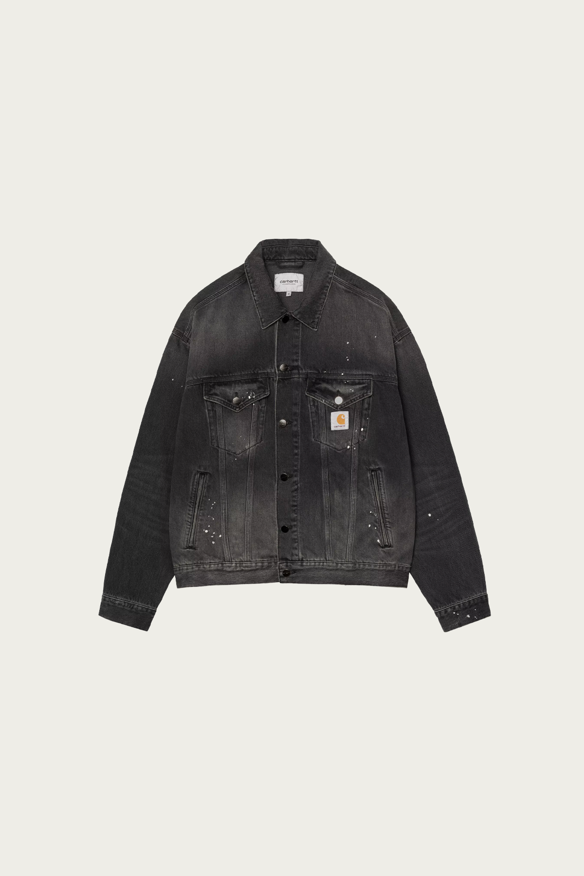 Carhartt Work In Progress - Helston Jacket - Black Destroy/Splatter Wash - Canoe Club