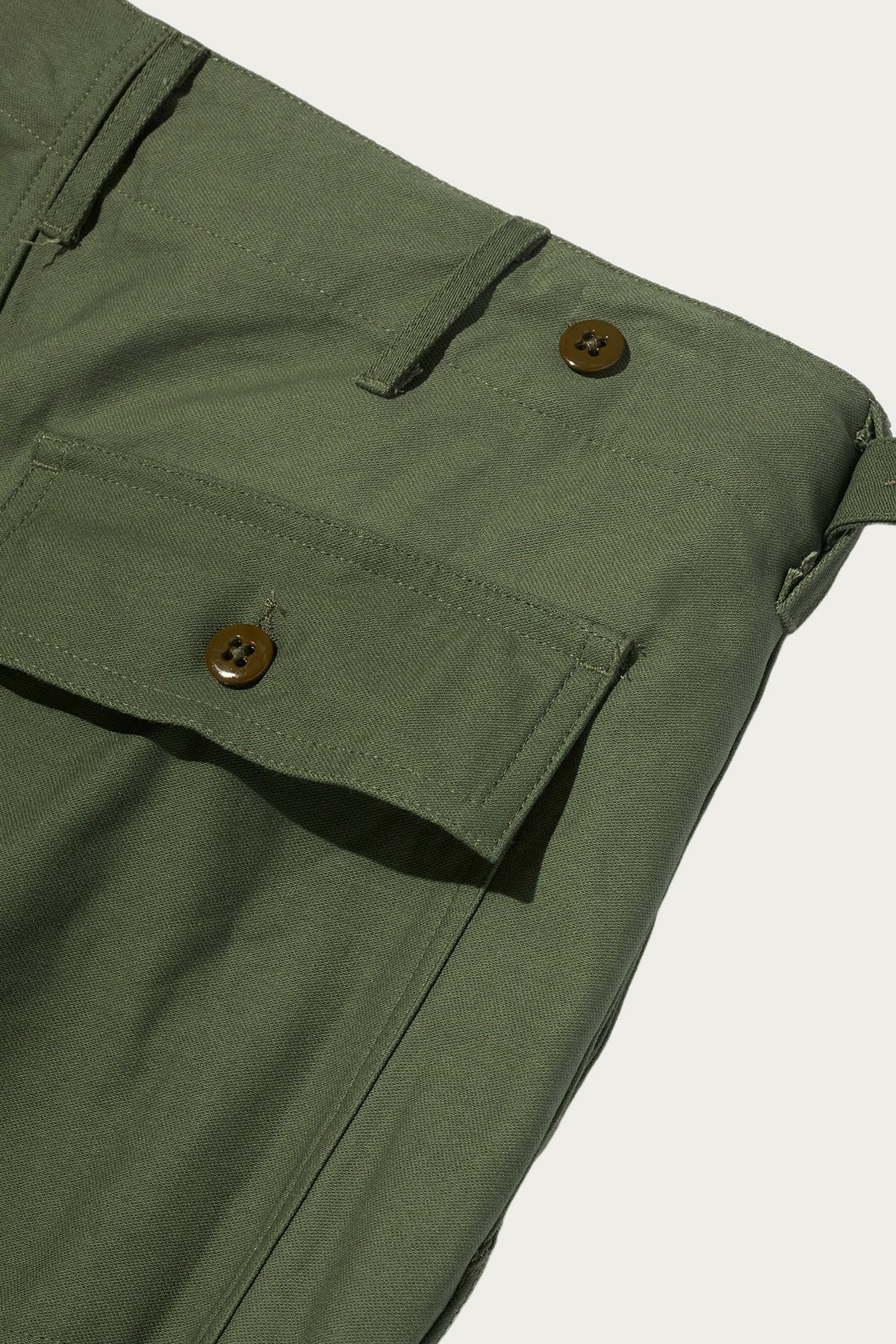 Engineered Garments Workaday - Workaday Fatigue - Olive Cotton Reversed Sateen - Canoe Club