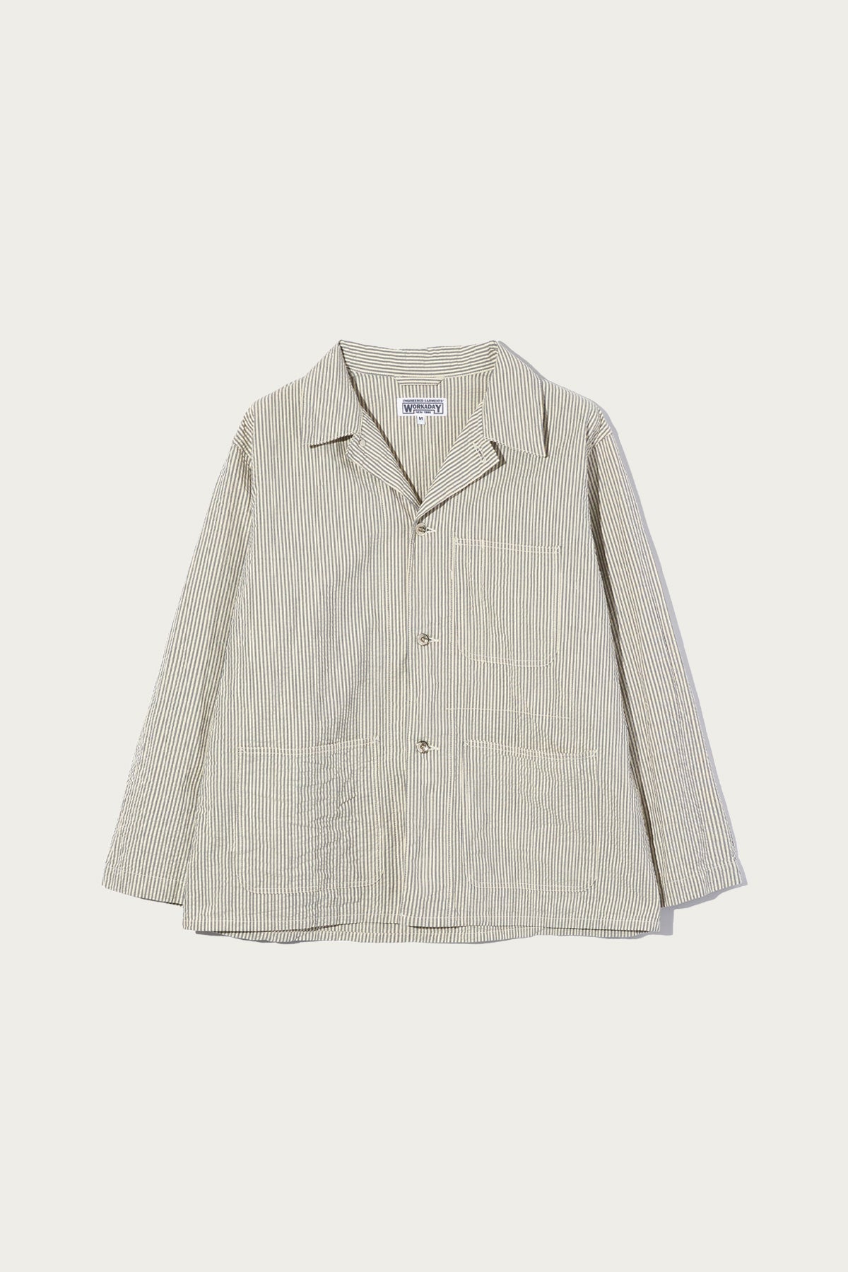 Engineered Garments Workaday - Utility Jacket - Navy/Natural Cotton Seersucker - Canoe Club