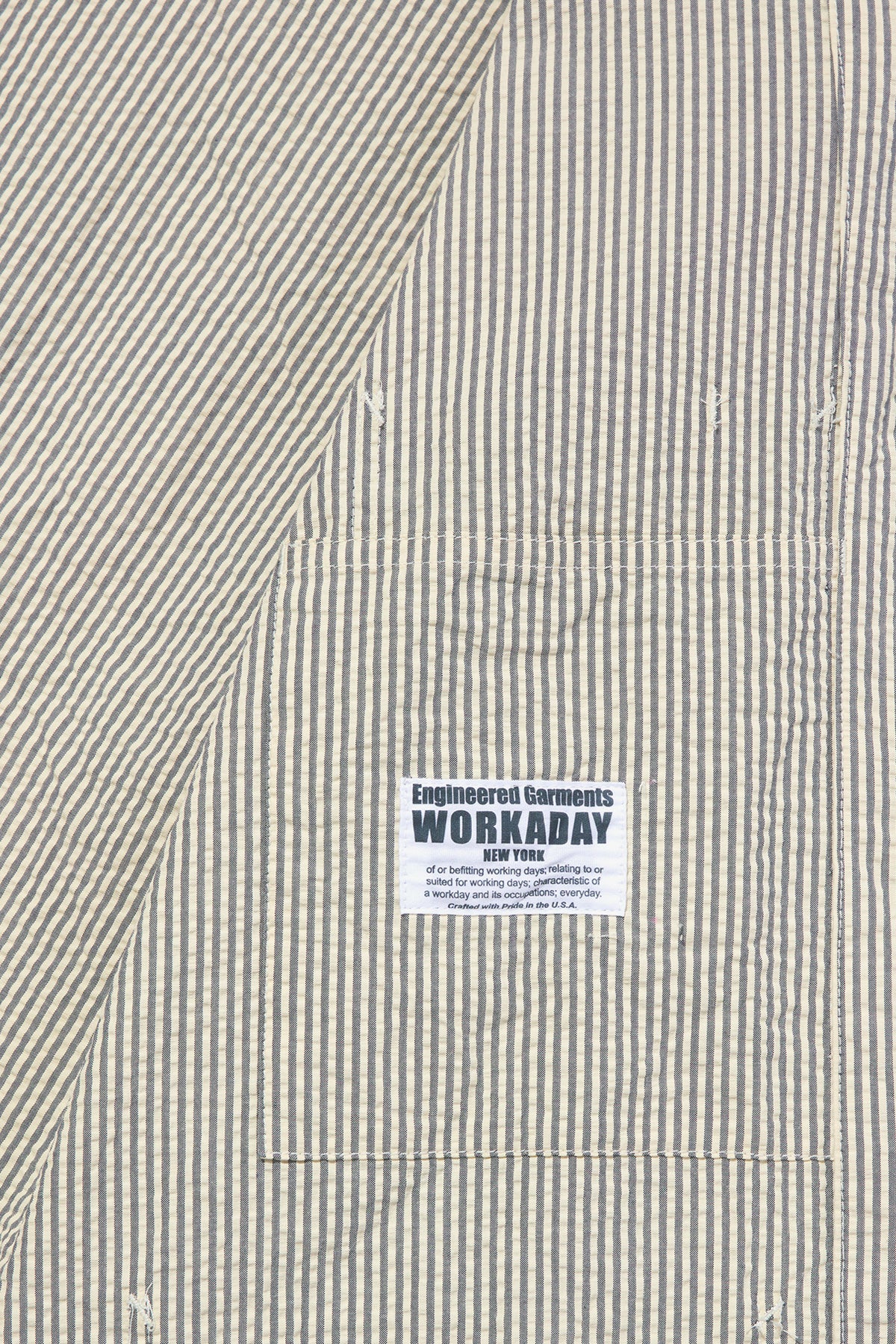 Engineered Garments Workaday - Utility Jacket - Navy/Natural Cotton Seersucker - Canoe Club
