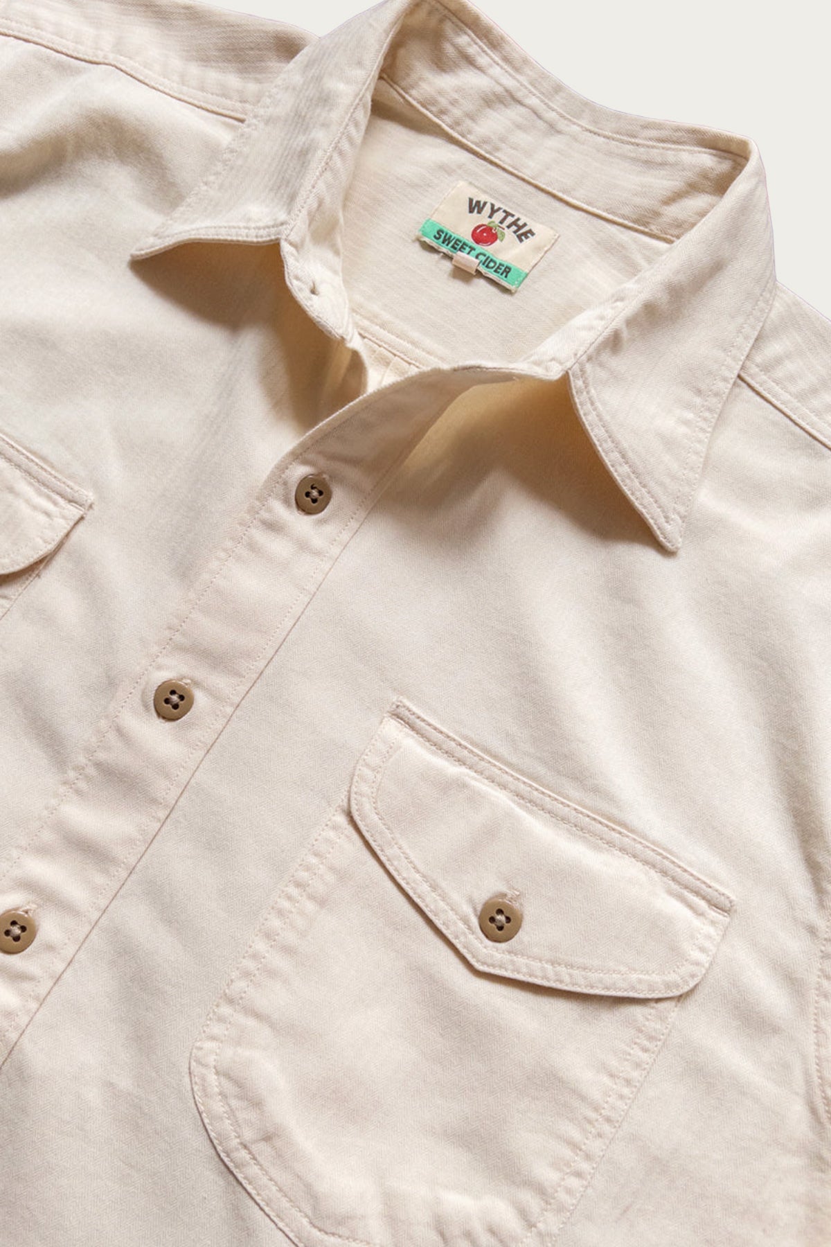 Wythe - Cotton HBT Officer's Shirt - Buttermilk - Canoe Club