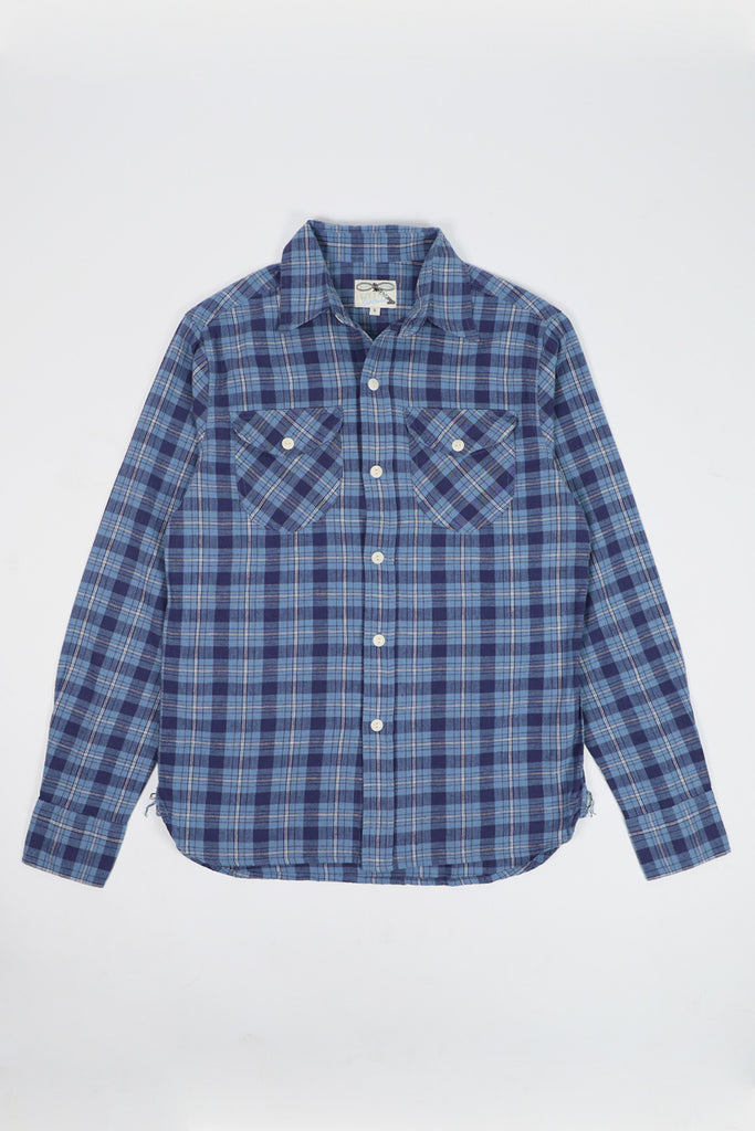 Wythe - Cotton/Linen Hometeam Plaid Workshirt - Indigo - Canoe Club