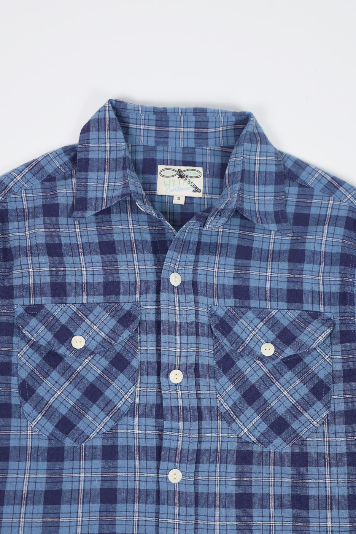 Wythe - Cotton/Linen Hometeam Plaid Workshirt - Indigo - Canoe Club