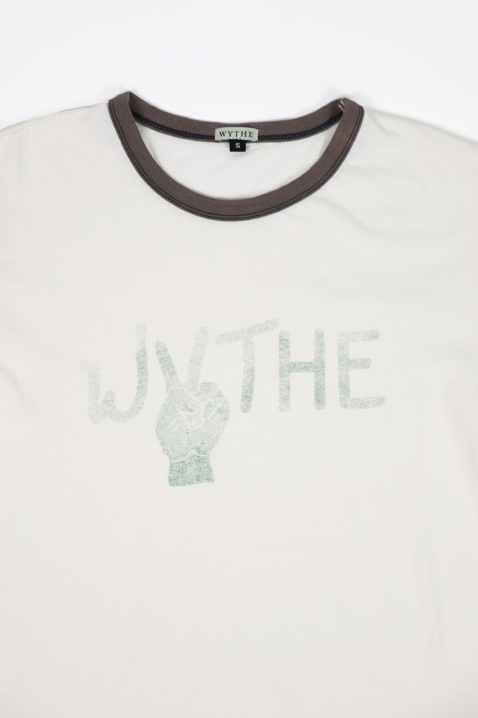 Wythe - Cotton Ringer Printed Tee - Peace - Canoe Club