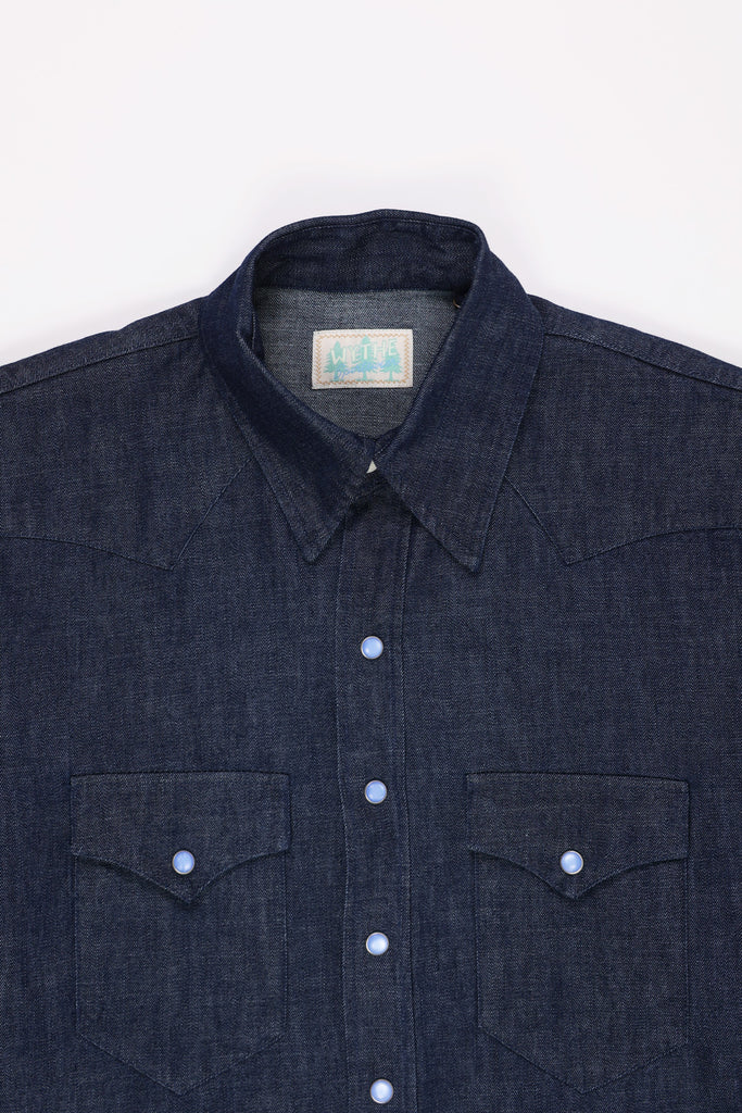 Wythe - Denim Pearlsnap Shirt - Rinsed Indigo - Canoe Club