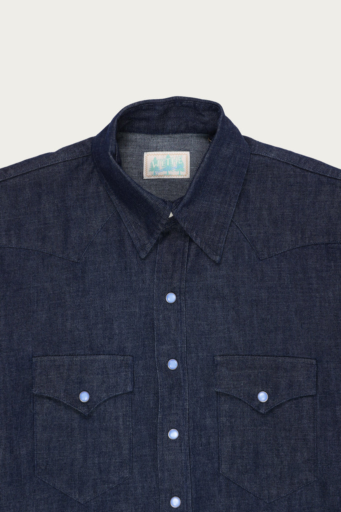 Wythe - Denim Pearlsnap Shirt - Rinsed Indigo - Canoe Club