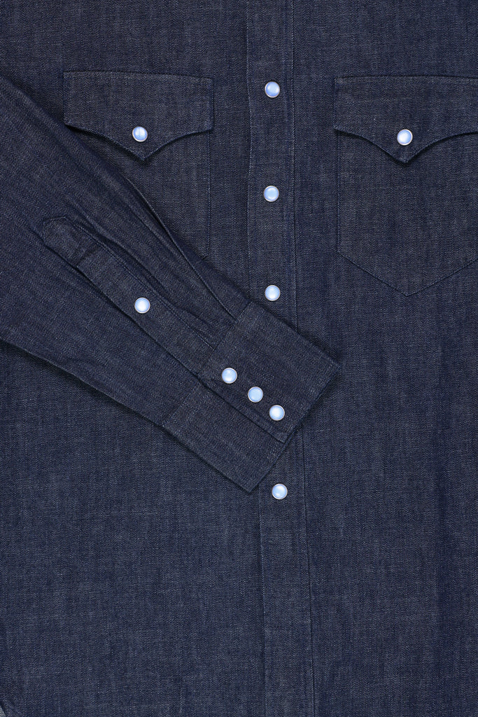 Wythe - Denim Pearlsnap Shirt - Rinsed Indigo - Canoe Club