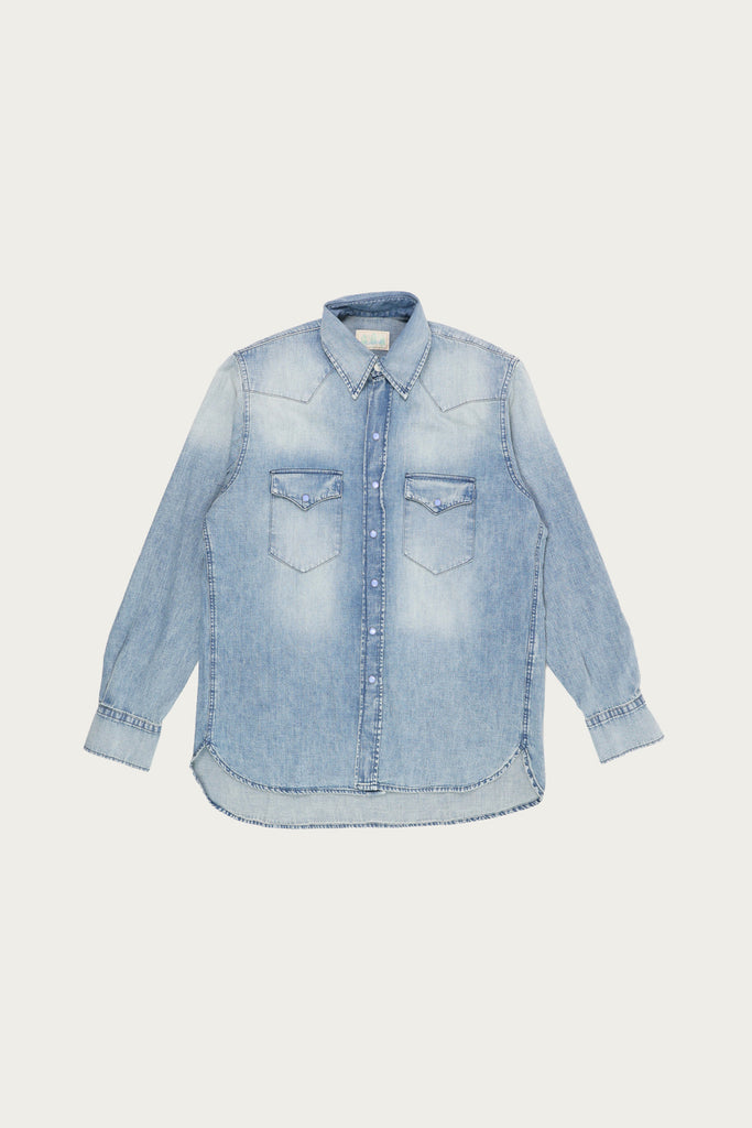 Wythe - Denim Pearlsnap Shirt - Washed Indigo - Canoe Club