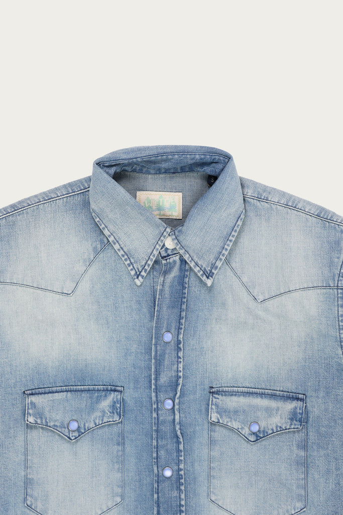 Wythe - Denim Pearlsnap Shirt - Washed Indigo - Canoe Club