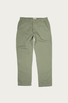 Wythe - Flat Front Slub Cotton/Linen Twill Chinos - Faded Olive - Canoe Club