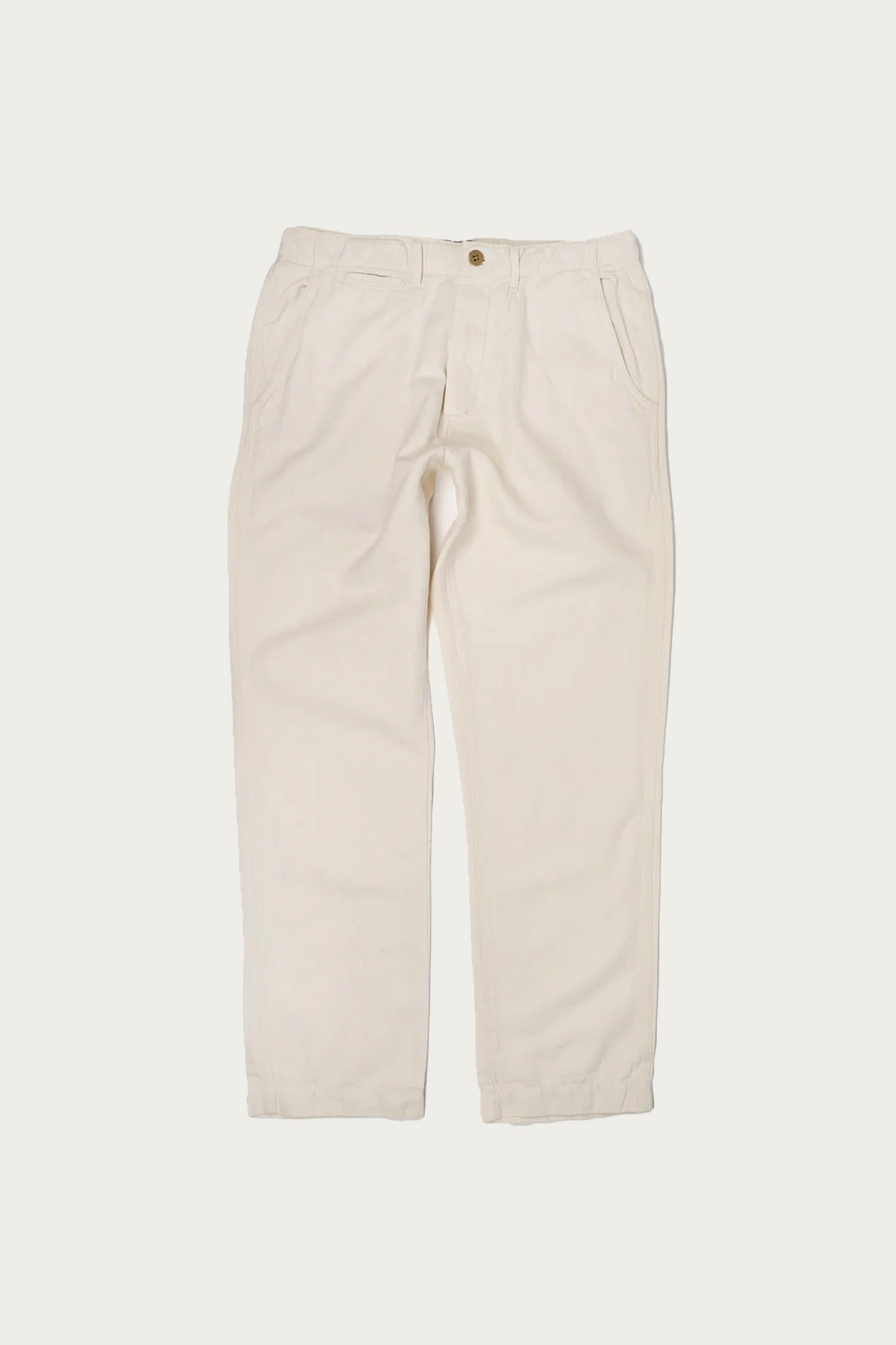 Wythe - Flat Front Slub Cotton/Linen Twill Chinos - Unbleached - Canoe Club