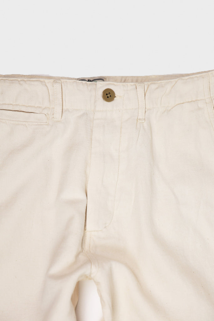 Wythe - Flat Front Slub Cotton/Linen Twill Chinos - Unbleached - Canoe Club