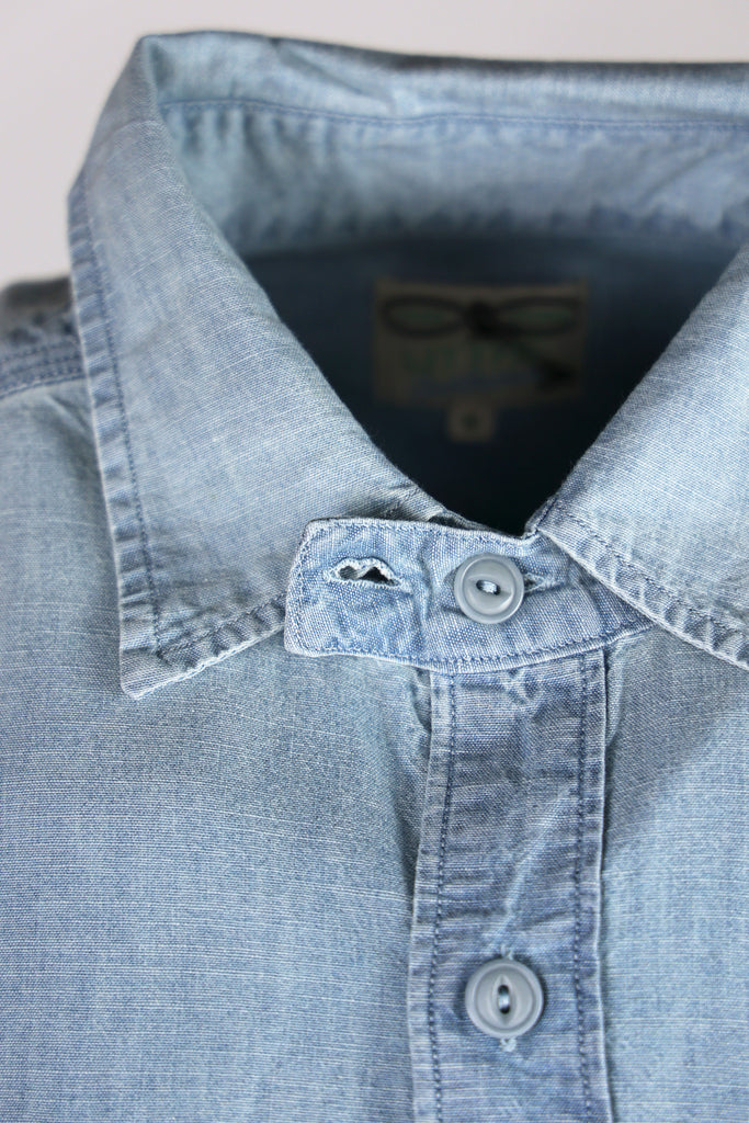 Wythe - Indigo Chambray Workshirt - Washed and Sunfaded - Canoe Club