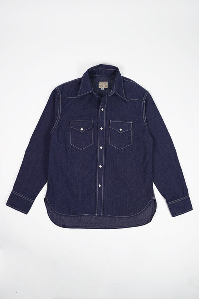 Wythe Jaspe Twill Western Pearlsnap Shirt | Purple | Canoe Club