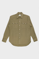 Wythe - Moleskin Pearlsnap Shirt - Olive - Canoe Club