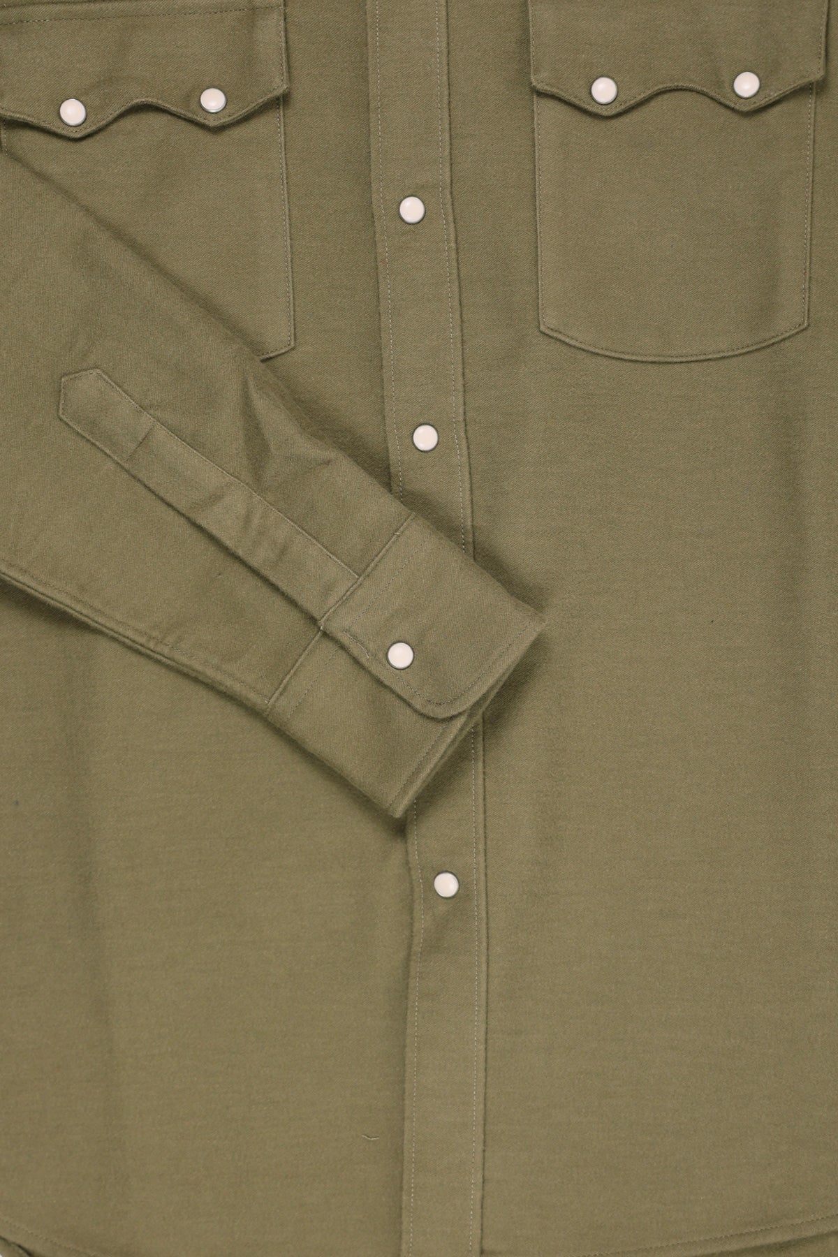 Wythe - Moleskin Pearlsnap Shirt - Olive - Canoe Club