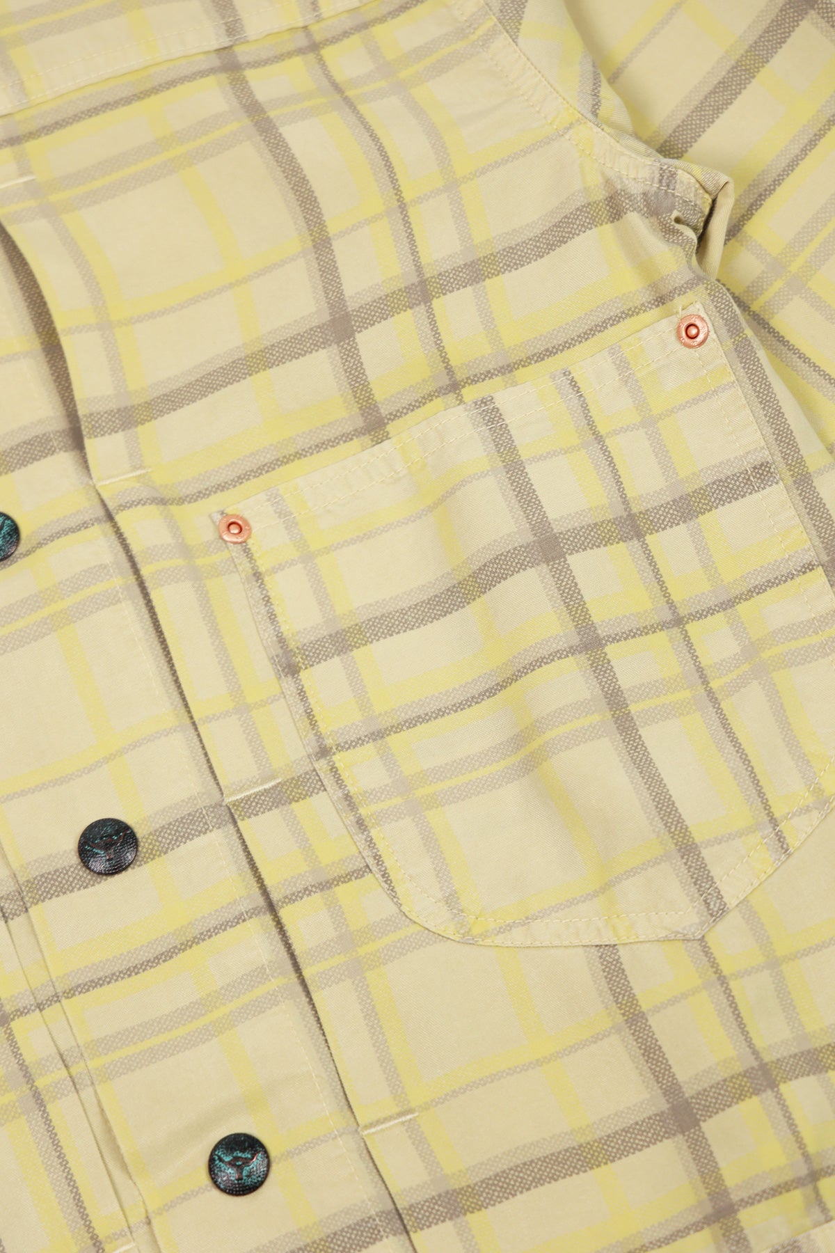 Wythe - Printed Corral Plaid Tencel Ranch Jacket - Nutmeg - Canoe Club