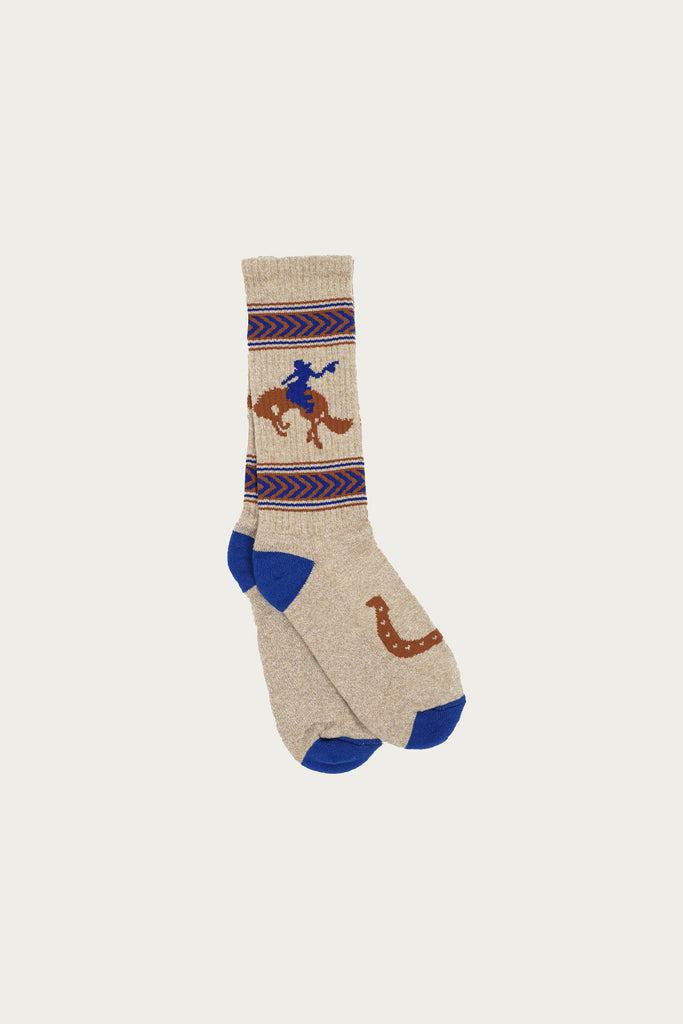 Wythe - Recycled Cotton Jacquard Socks - Bucking Bronco - Canoe Club