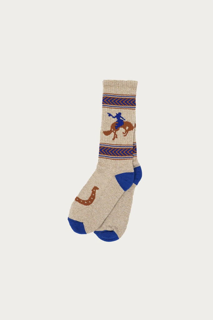 Wythe - Recycled Cotton Jacquard Socks - Bucking Bronco - Canoe Club