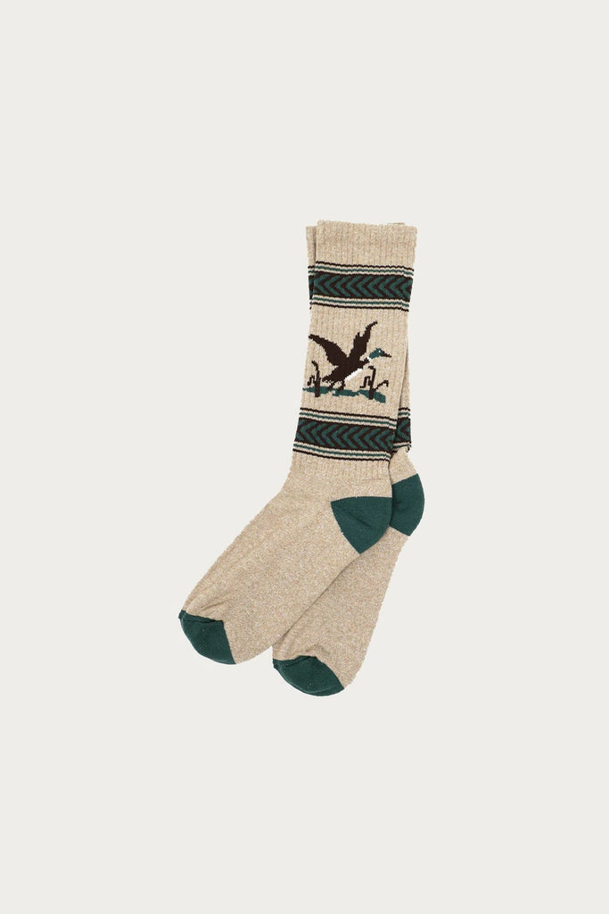 Wythe - Recycled Cotton Jacquard Socks - Mallard Flight - Canoe Club