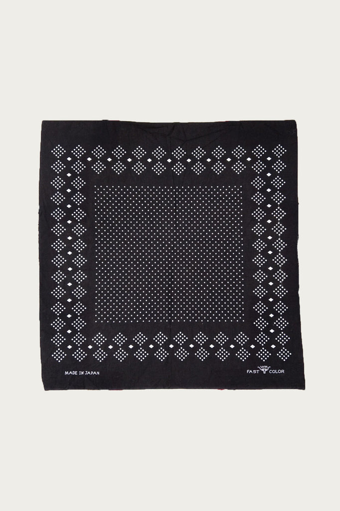 Wythe - Indigo Selvedge Discharge Bandana Scarf - Black - Canoe Club