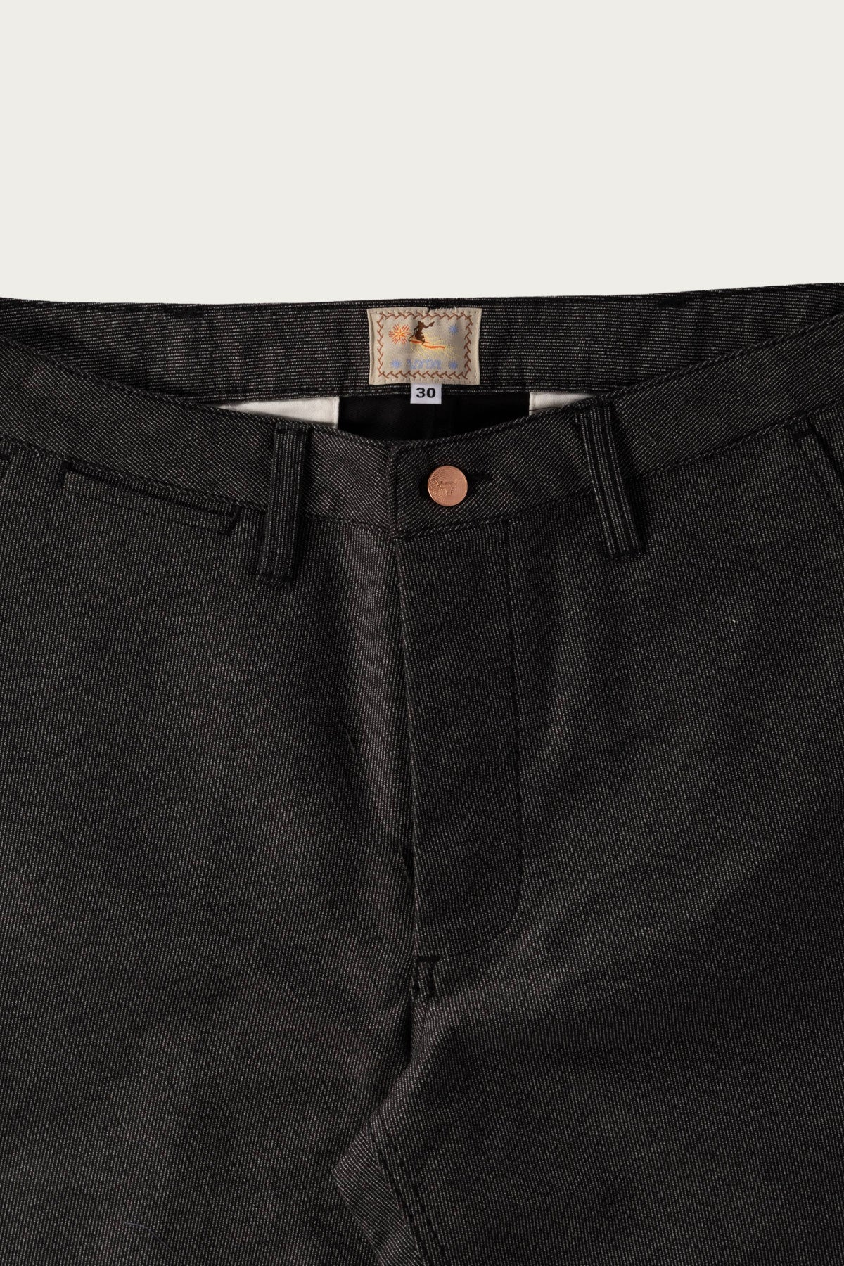 Wythe - Wabash Stripe Moleskin Chino - Charcoal Smoke - Canoe Club