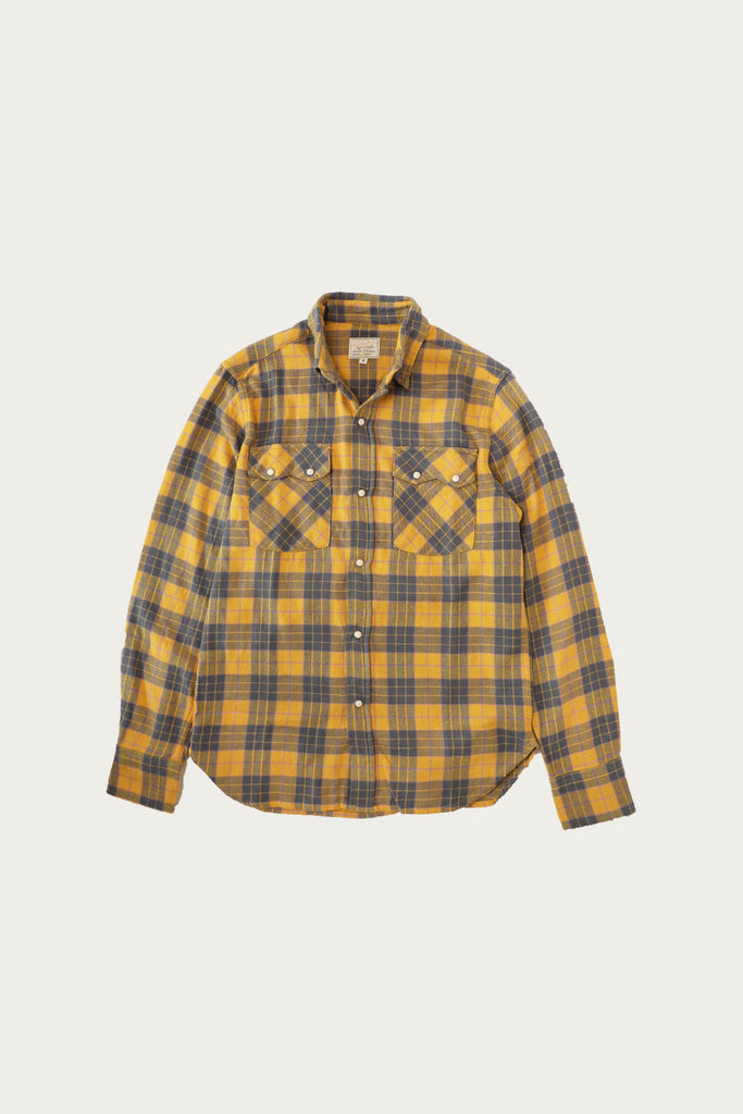 Wythe - Washed Flannel Pearlsnap Shirt - Daybreak - Canoe Club