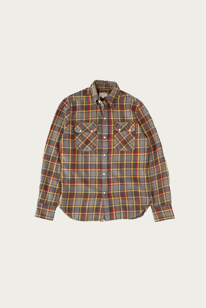 Wythe - Washed Flannel Pearlsnap Shirt - Dusk Plaid - Canoe Club