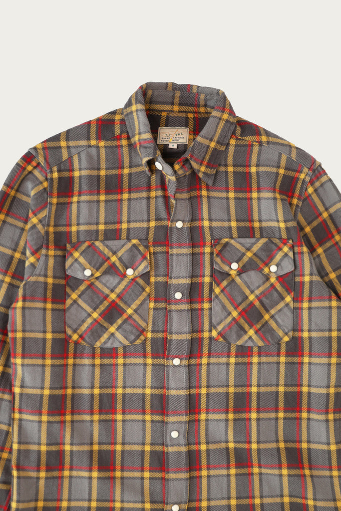 Wythe - Washed Flannel Pearlsnap Shirt - Dusk Plaid - Canoe Club